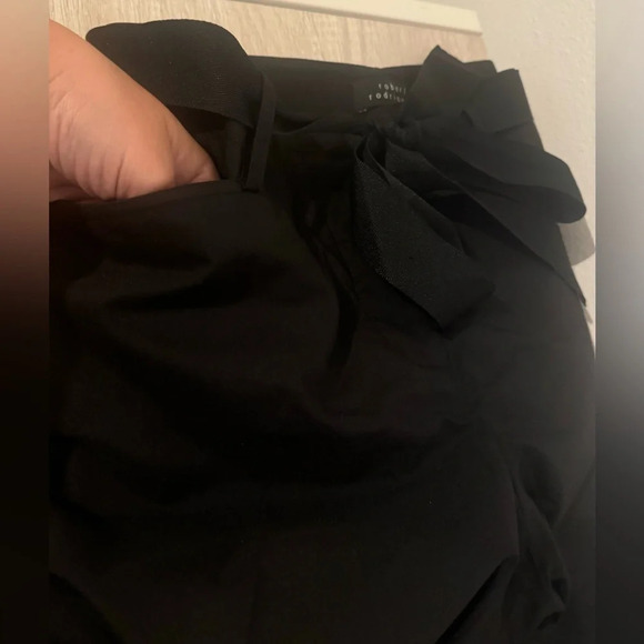 Robert Rodriguez Black Cropped Pants Luxe Ribbon Belt Career Office Size 8 - Picture 3 of 10
